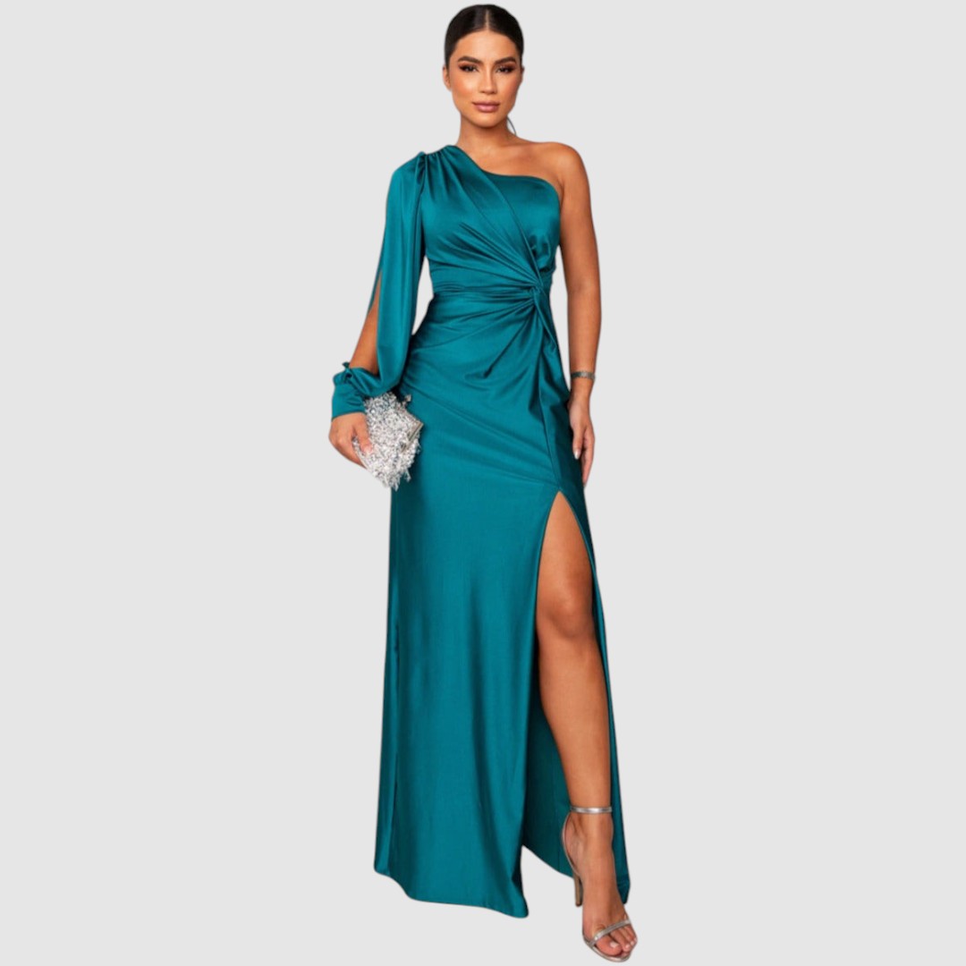 Meda - Elegancka sukienka maxi na jedno ramię