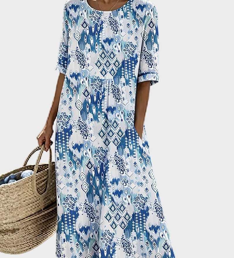 Emma - Vestido midi floral solto e leve