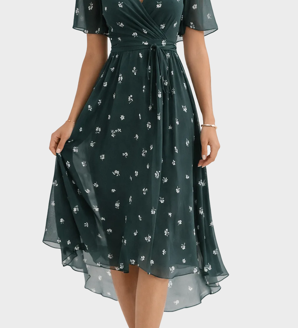 Mia - Elegancka Sukienka Mini w Kwiaty