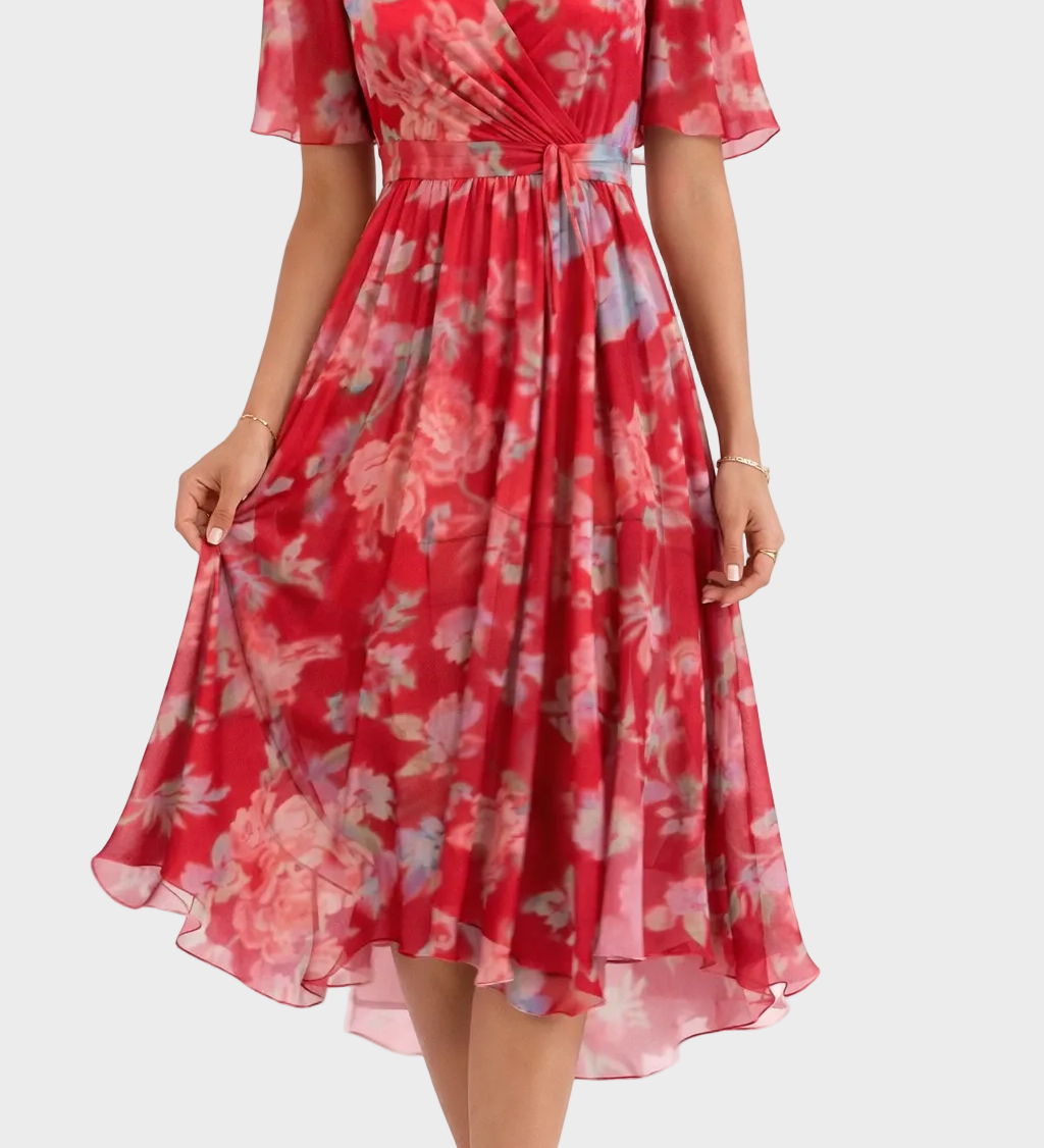 Mia - Elegancka Sukienka Mini w Kwiaty