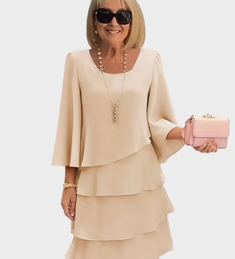 Élise – Elegancka sukienka o swobodnym kroju z falbanami