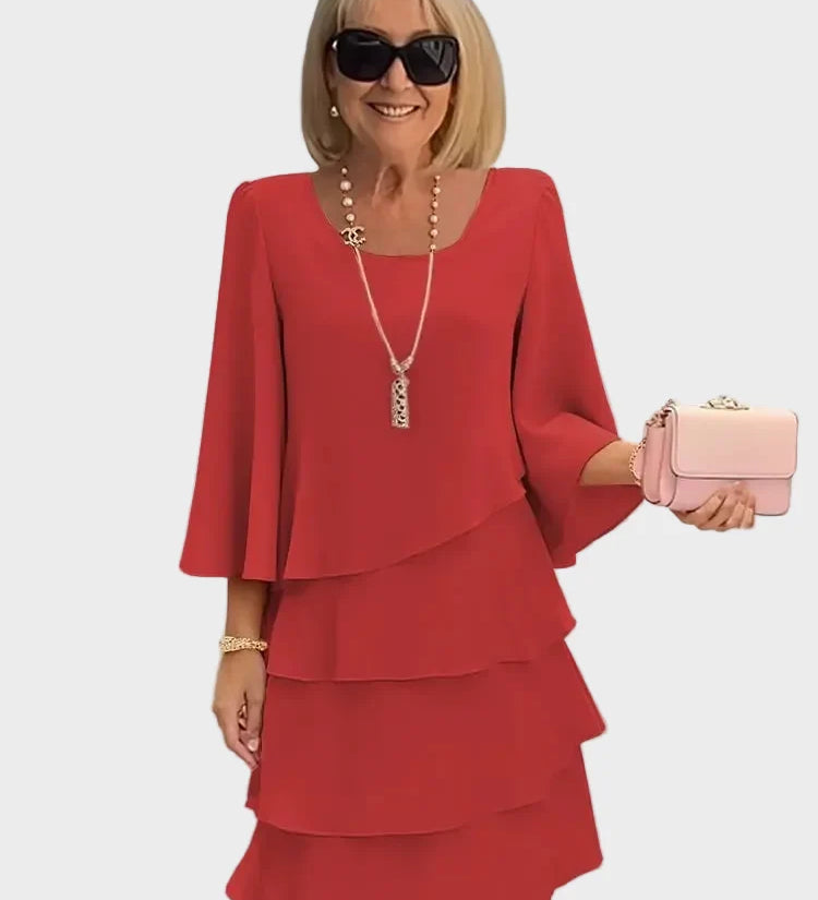 Élise – Elegancka sukienka o swobodnym kroju z falbanami