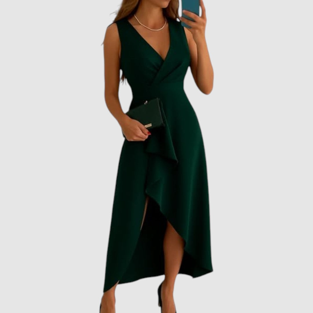 Valerie - Elegancka sukienka kopertowa z dekoltem w serek
